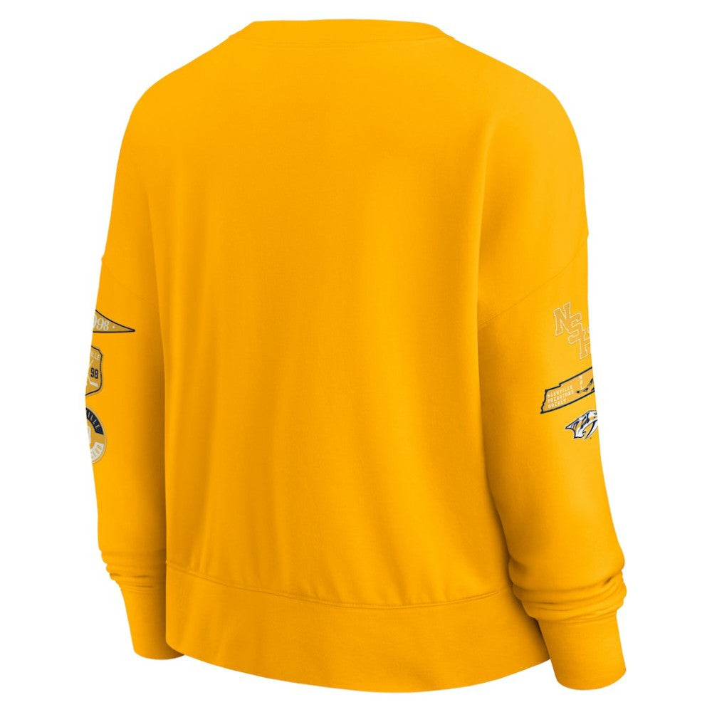 NHL Nashville Predators Fanatics Women's Go Team Pullover Sweatshirt - Gold