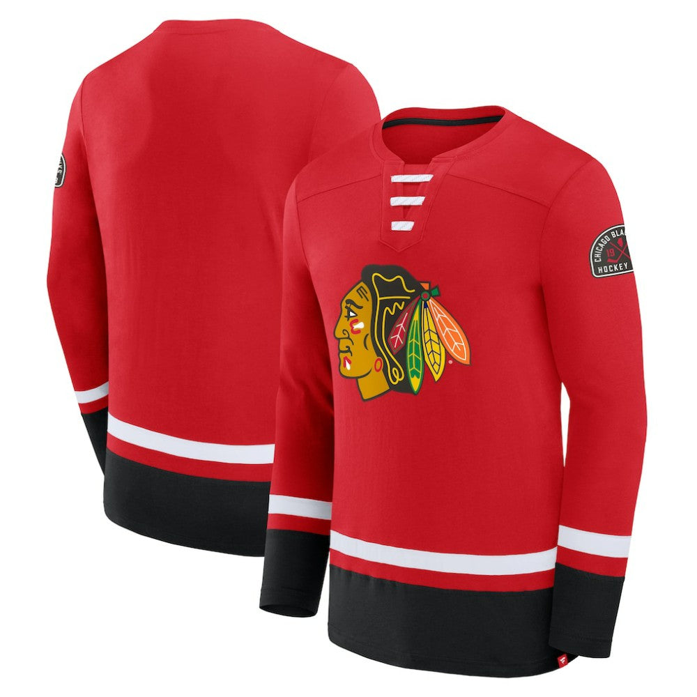 NHL Chicago Blackhawks Fanatics High Point Long Sleeve T-Shirt - Red