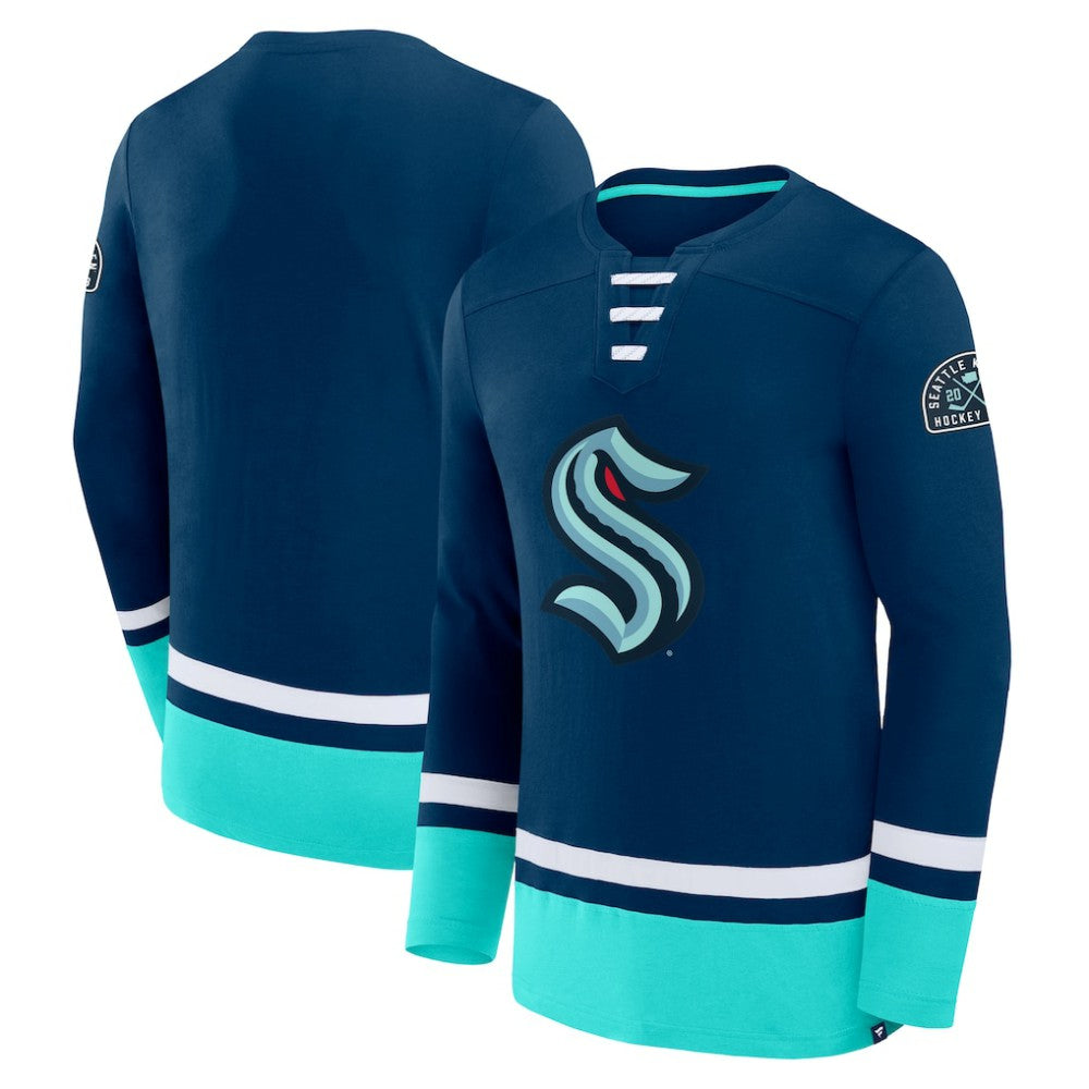 NHL Seattle Kraken Fanatics High Point Long Sleeve T-Shirt - Deep Sea Blue