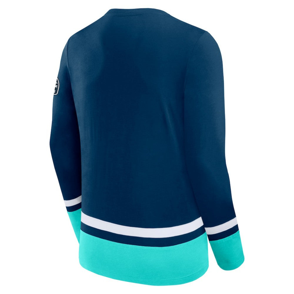 NHL Seattle Kraken Fanatics High Point Long Sleeve T-Shirt - Deep Sea Blue