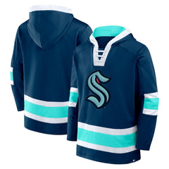 NHL Seattle Kraken Fanatics Inside Line Fleece Pullover Hoodie- Deep Sea Blue