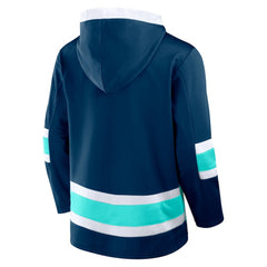 NHL Seattle Kraken Fanatics Inside Line Fleece Pullover Hoodie- Deep Sea Blue