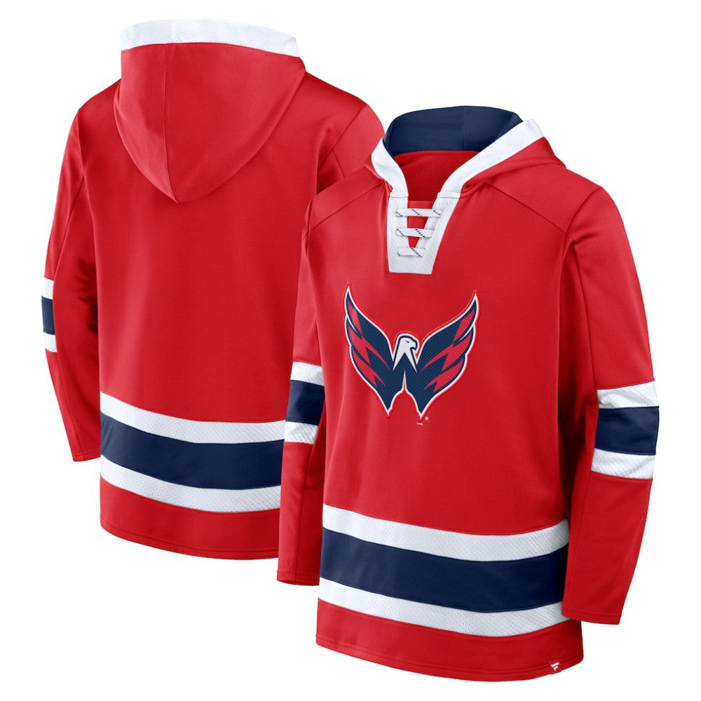 NHL Washington Capitals Fanatics Inside Line Fleece Pullover Hoodie- Red