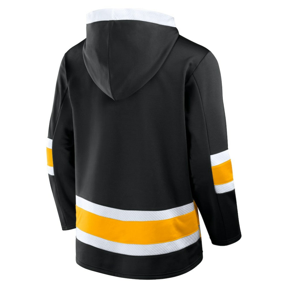 NHL Boston Bruins Fanatics Inside Line Fleece Pullover Hoodie- Black
