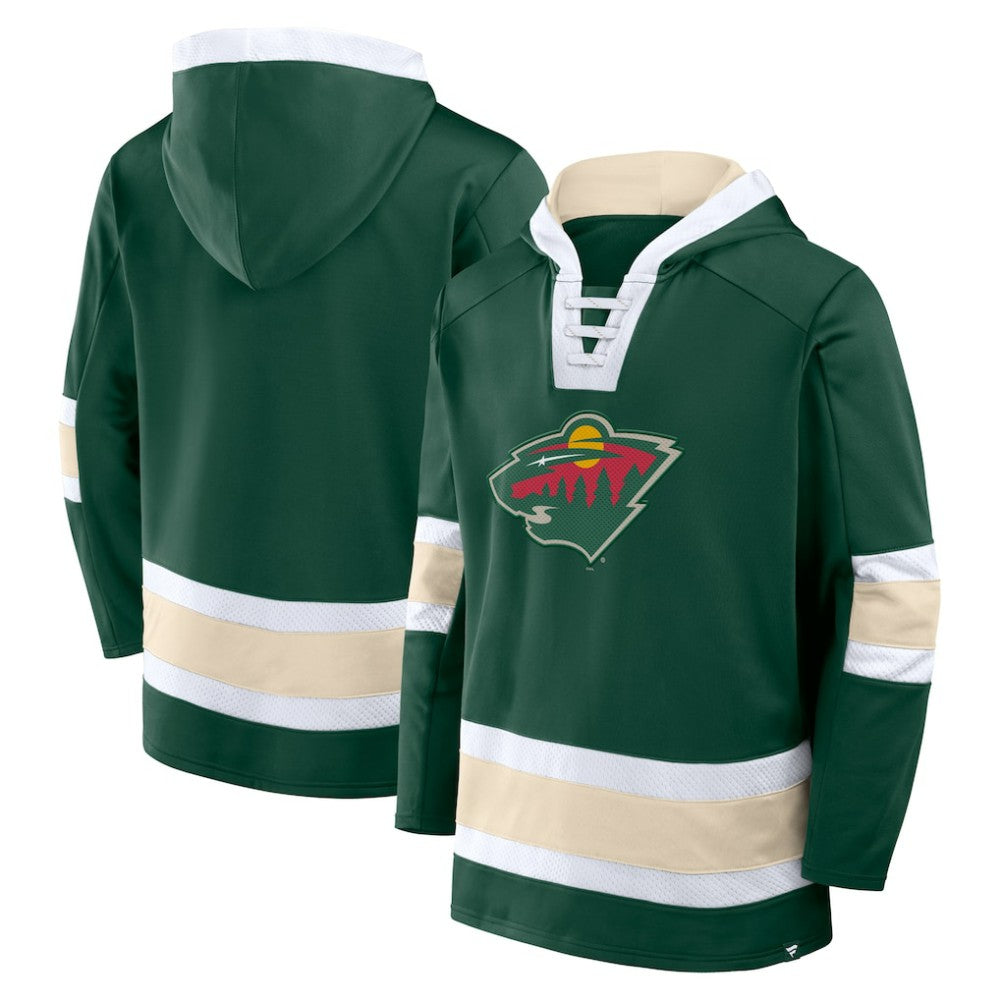 NHL Minnesota Wild Fanatics Inside Line Fleece Pullover Hoodie- Green