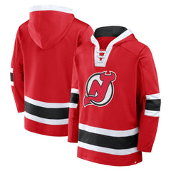 NHL New Jersey Devils Fanatics Inside Line Fleece Pullover Hoodie- Red