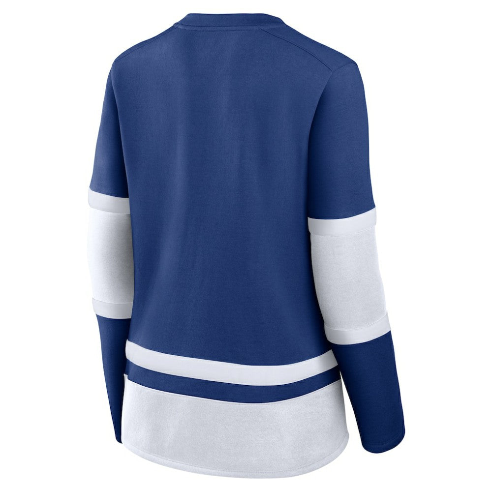 NHL Tampa Bay Lightning Fanatics Women's Prime Time Lace-Up Long Sleeve T-Shirt - Blue
