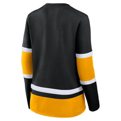 NHL Boston Bruins Fanatics Women's Prime Time Lace-Up Long Sleeve T-Shirt - Black