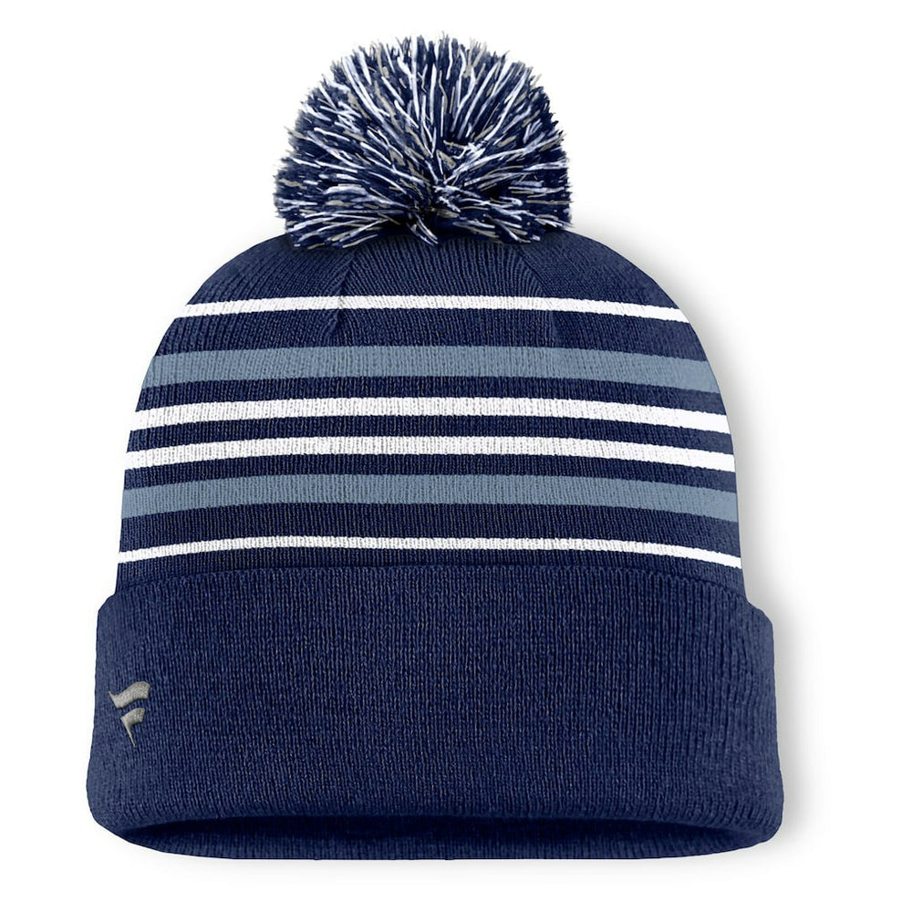 Dallas Cowboys Fundamental Striped Cuffed Knit Hat with Pom Navy