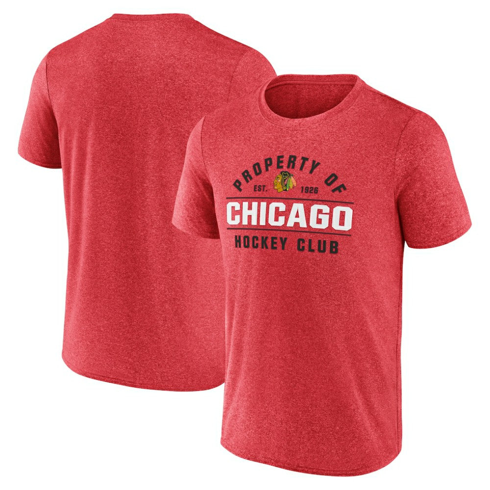 NHL Chicago Blackhawks Fanatics Property Of T-Shirt - Heather Red