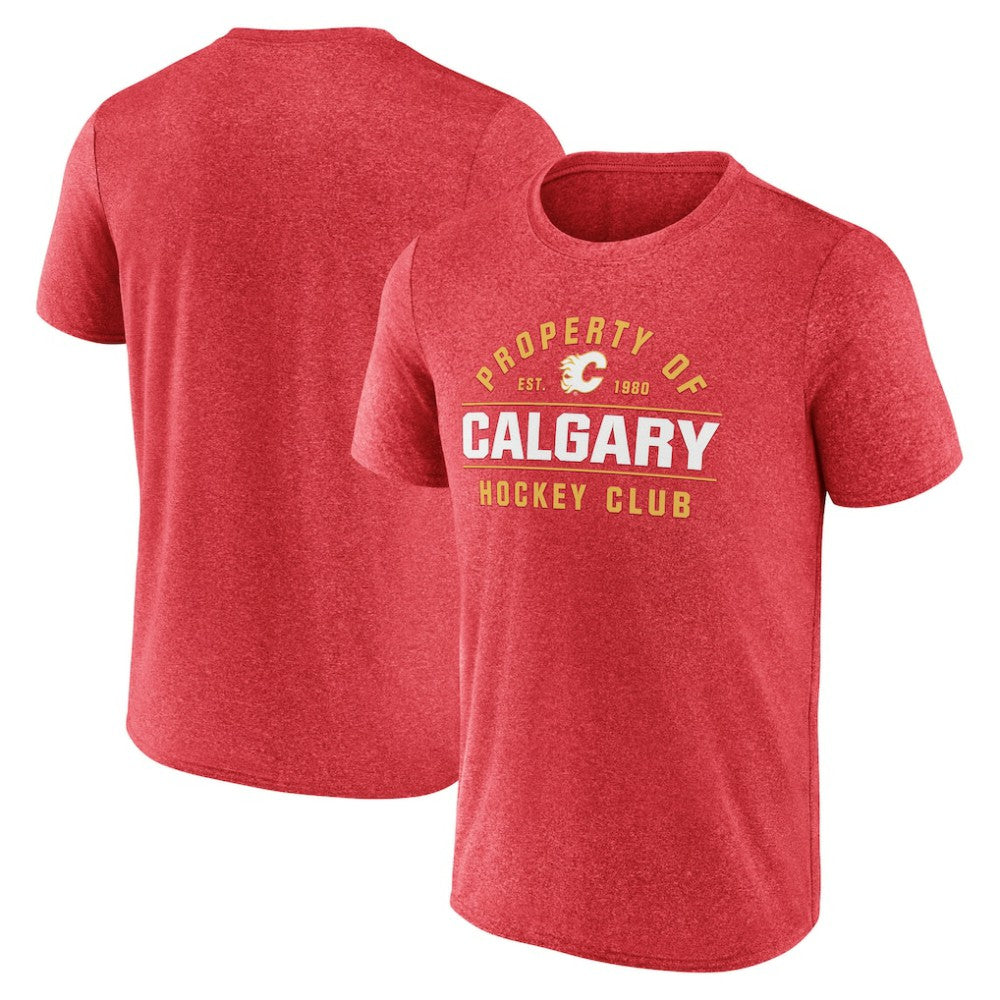 NHL Calgary Flames Fanatics Property Of T-Shirt - Heather Red