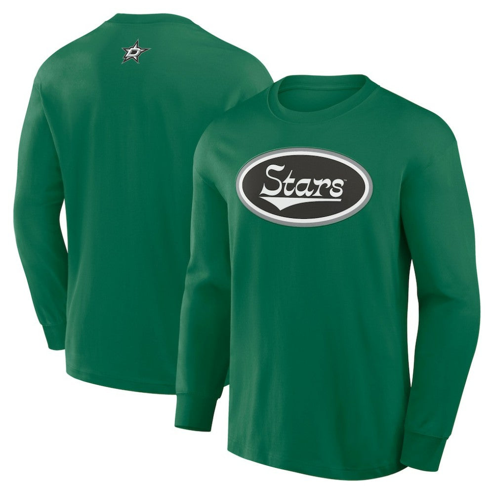 NHL Dallas Stars Fanatics Rewind Long Sleeve T-Shirt - Kelly Green