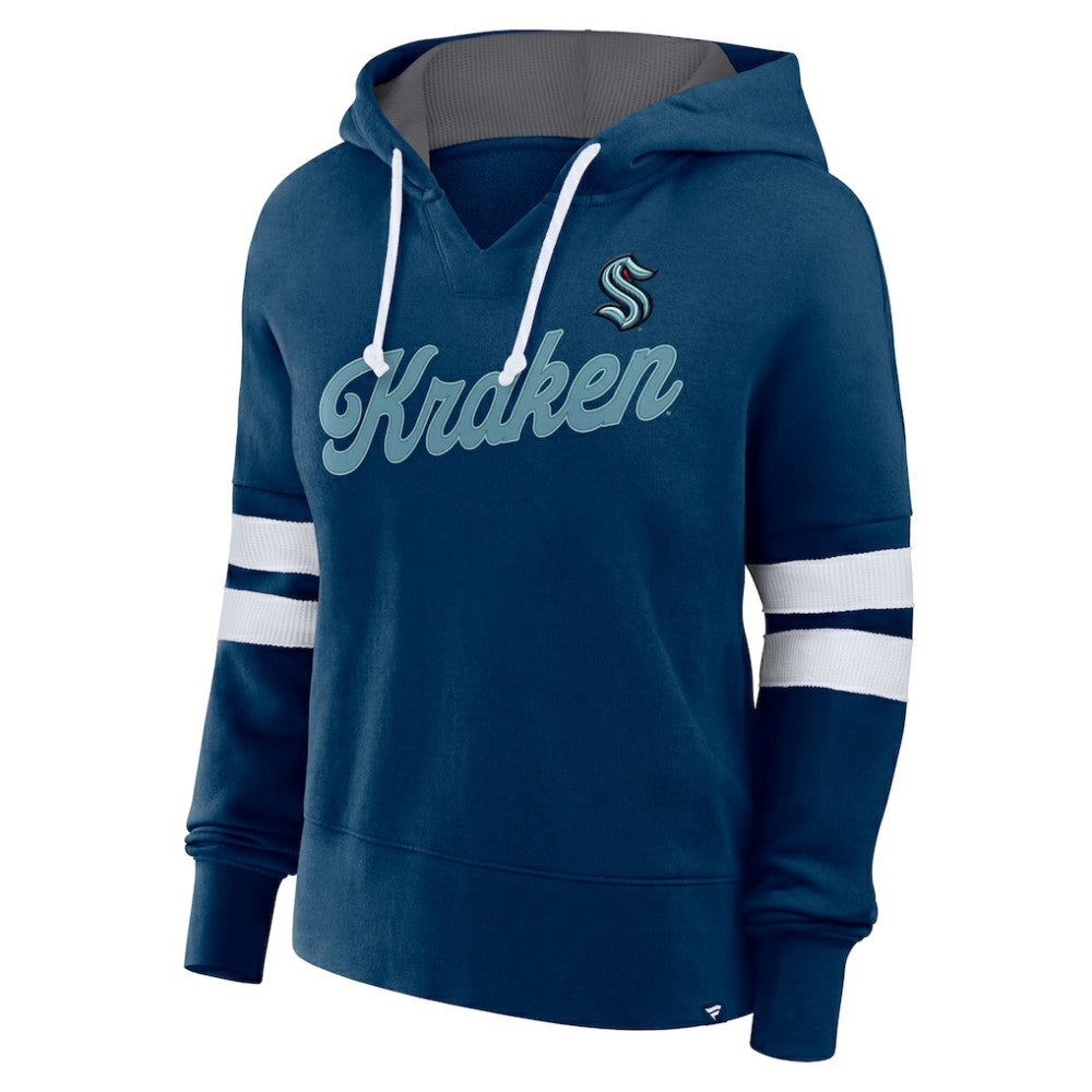 NHL Seattle Kraken Fanatics Women's Oversized Seize Pullover Hoodie - Deep Sea Blue