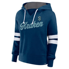 NHL Seattle Kraken Fanatics Women's Oversized Seize Pullover Hoodie - Deep Sea Blue