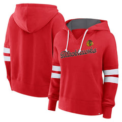 NHL Chicago Blackhawks Fanatics Women's Oversized Seize Pullover Hoodie - Red