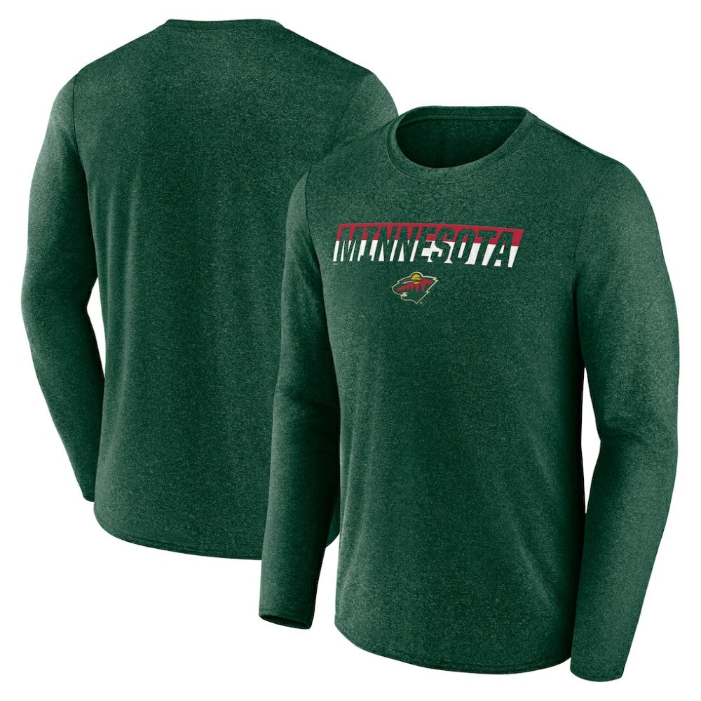 NHL Minnesota Wild Fanatics Transition Long Sleeve T-Shirt - Heather Green