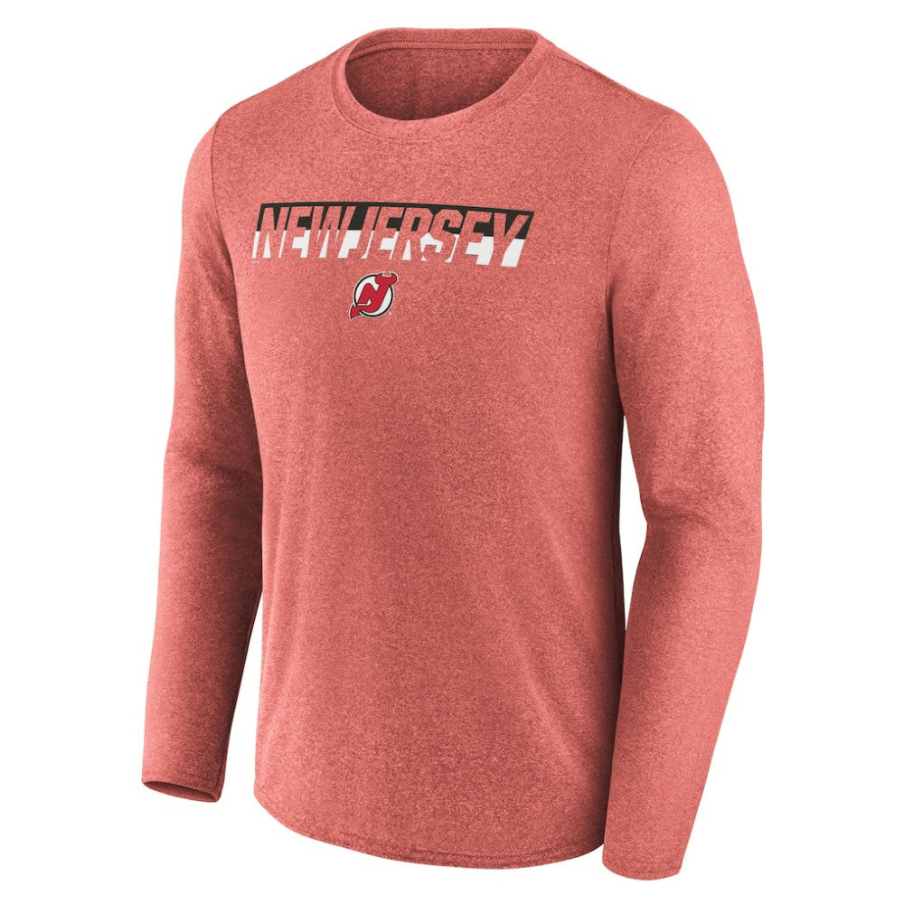 NHL New Jersey Devils Fanatics Transition Long Sleeve T-Shirt - Heather Red