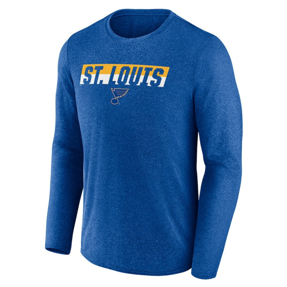 NHL St. Louis Blues Fanatics Transition Long Sleeve T-Shirt - Heather Blue