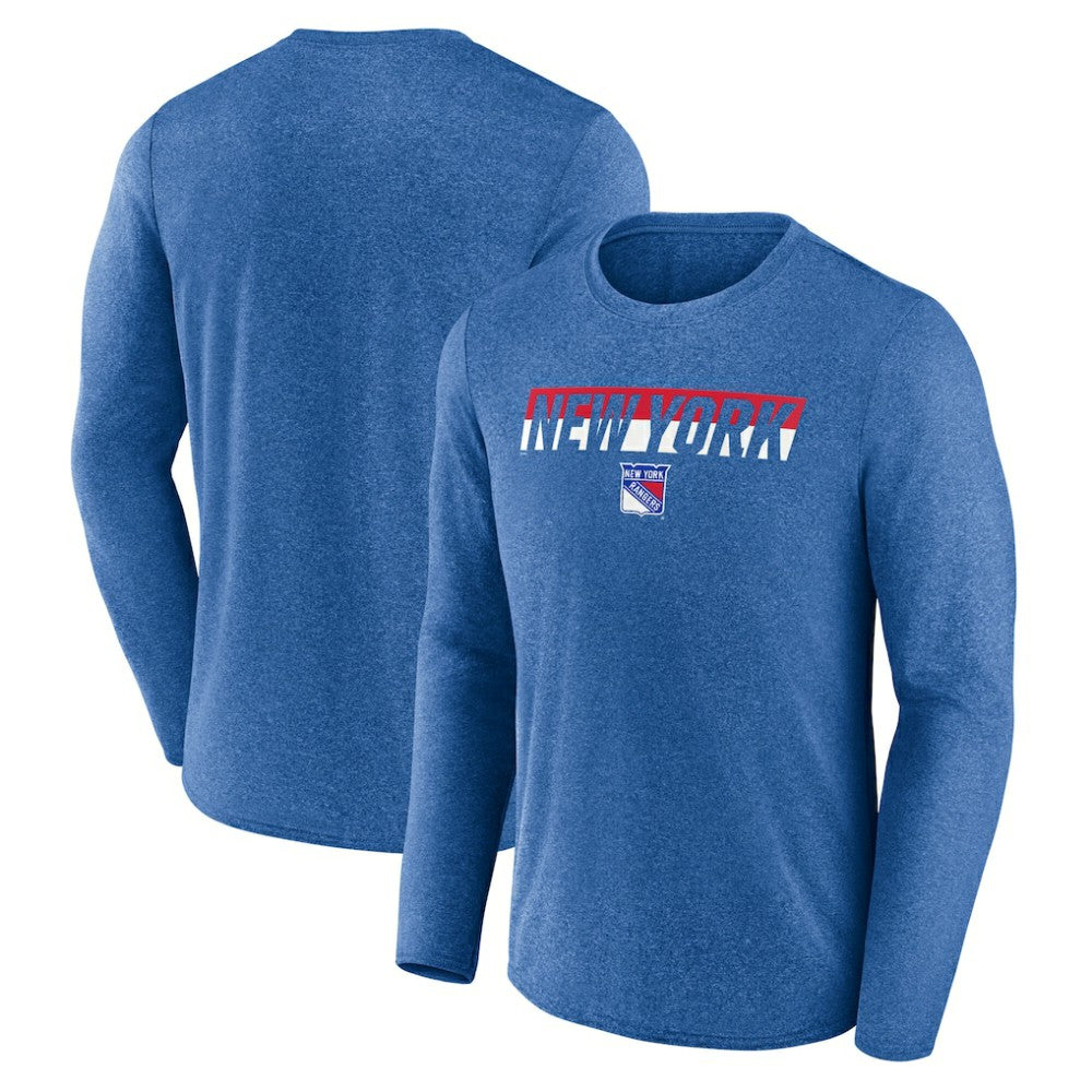 NHL New York Rangers Fanatics Transition Long Sleeve T-Shirt - Heather Blue
