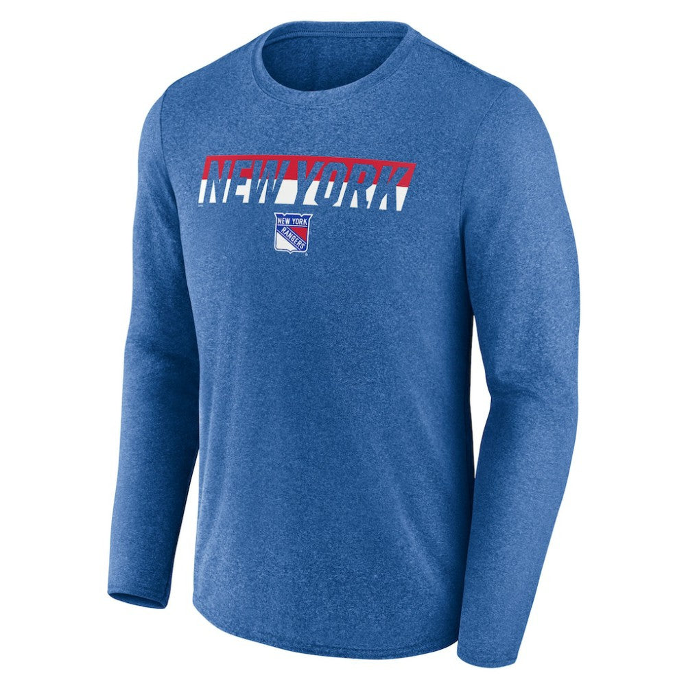 NHL New York Rangers Fanatics Transition Long Sleeve T-Shirt - Heather Blue