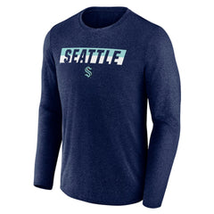 NHL Seattle Kraken Fanatics Transition Long Sleeve T-Shirt - Heather Navy