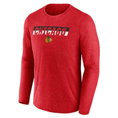 NHL Chicago Blackhawks Fanatics Transition Long Sleeve T-Shirt - Heather Red