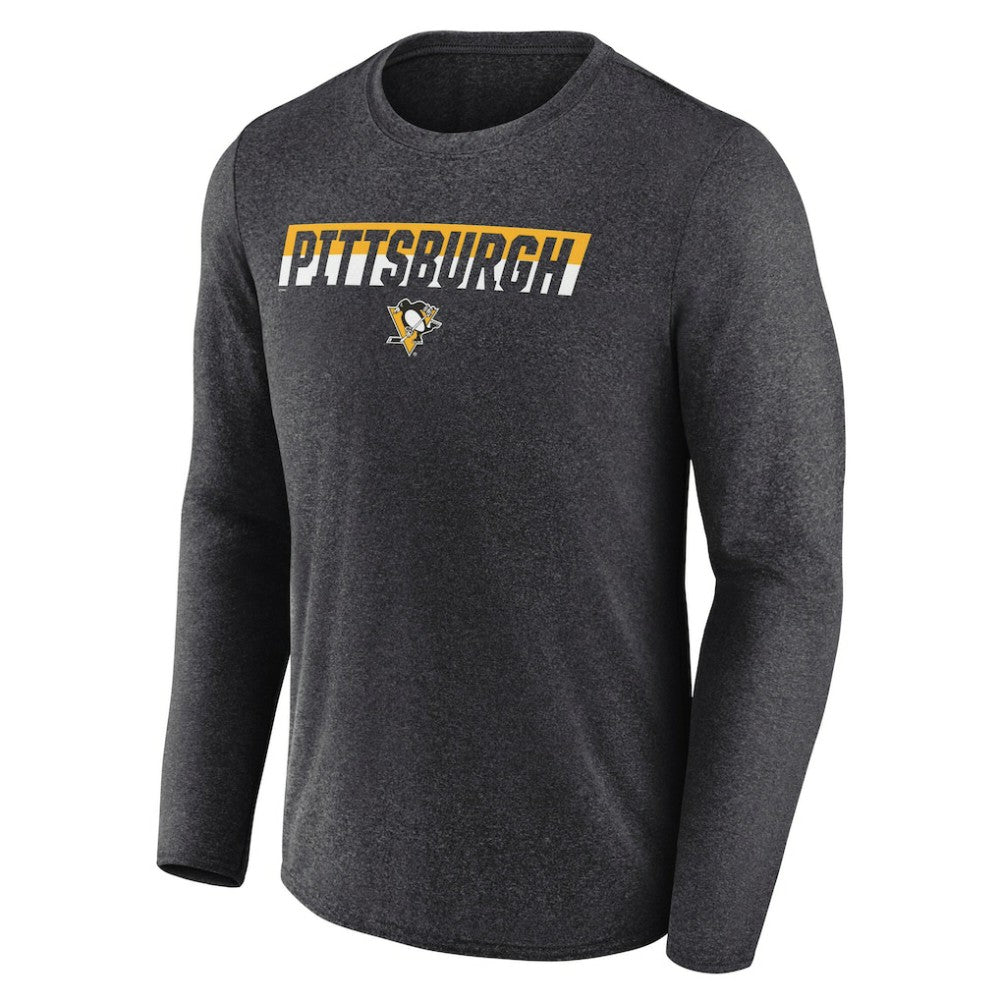 NHL Pittsburgh Penguins Fanatics Transition Long Sleeve T-Shirt - Heather Charcoal