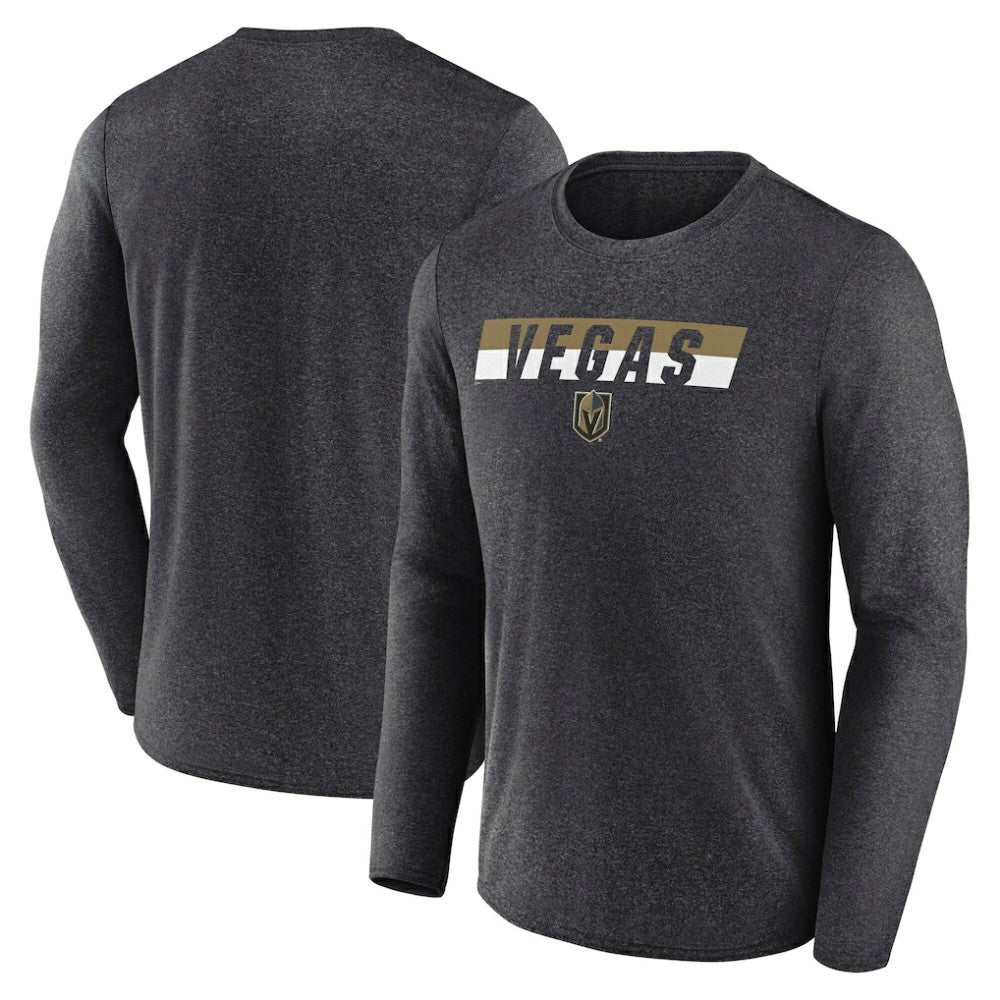 NHL Vegas Golden Knights Fanatics Transition Long Sleeve T-Shirt - Heather Charcoal