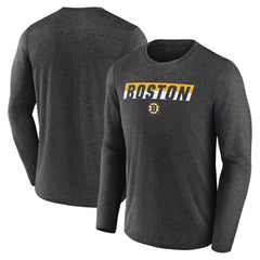 NHL Boston Bruins Fanatics Transition Long Sleeve T-Shirt - Heather Charcoal