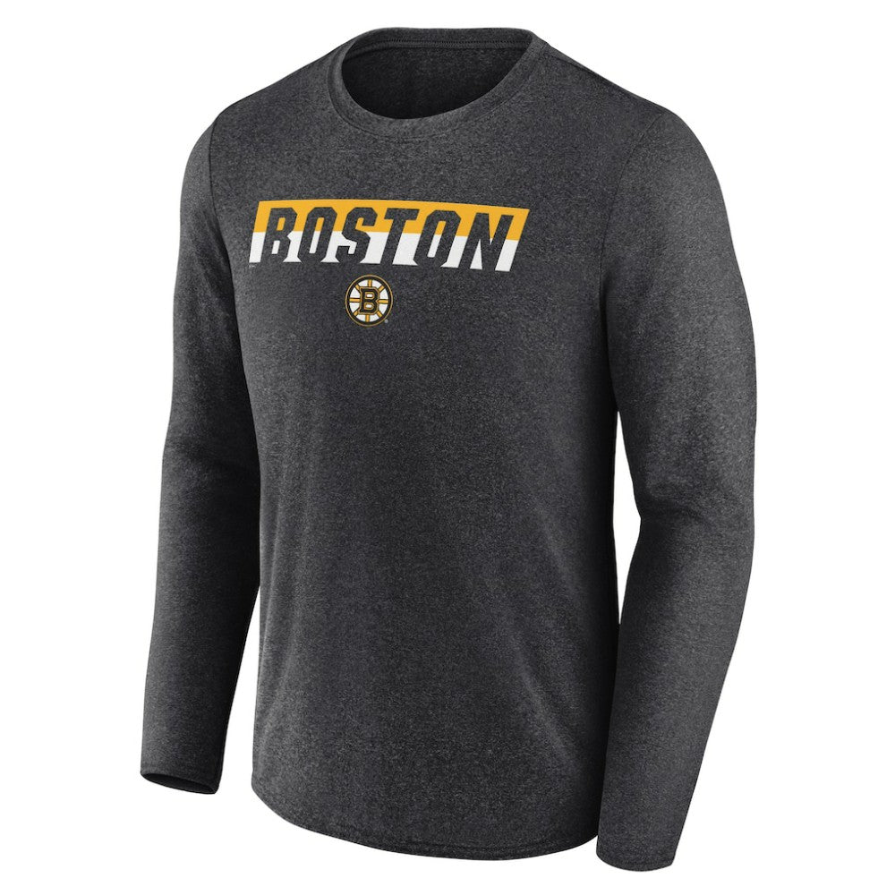 NHL Boston Bruins Fanatics Transition Long Sleeve T-Shirt - Heather Charcoal