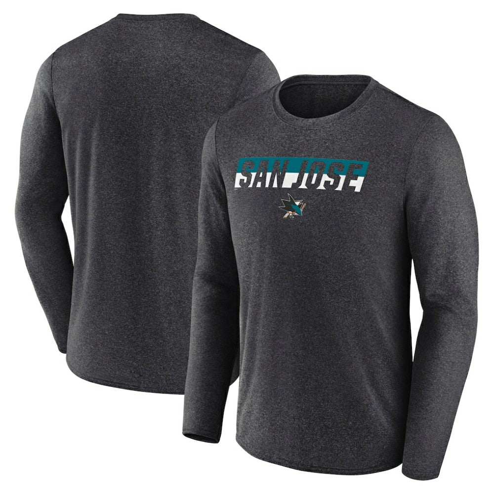 NHL San Jose Sharks Fanatics Transition Long Sleeve T-Shirt - Heather Charcoal