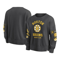 NHL Boston Bruins Fanatics Women's Oversized Vintage Go Team Pullover Sweatshirt - Black