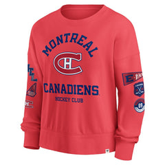 NHL Montreal Canadiens Fanatics Women's Oversized Vintage Go Team Pullover Sweatshirt - Red