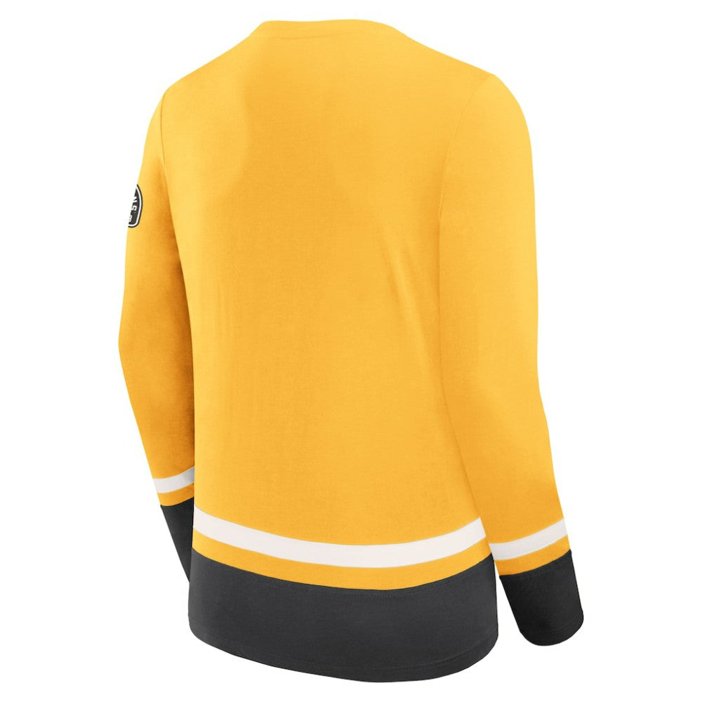 NHL Boston Bruins Fanatics Vintage High Point Long Sleeve T-Shirt - Gold
