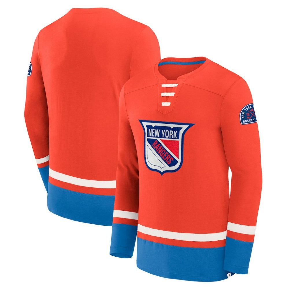NHL New York Rangers Fanatics Vintage High Point Long Sleeve T-Shirt - Blue