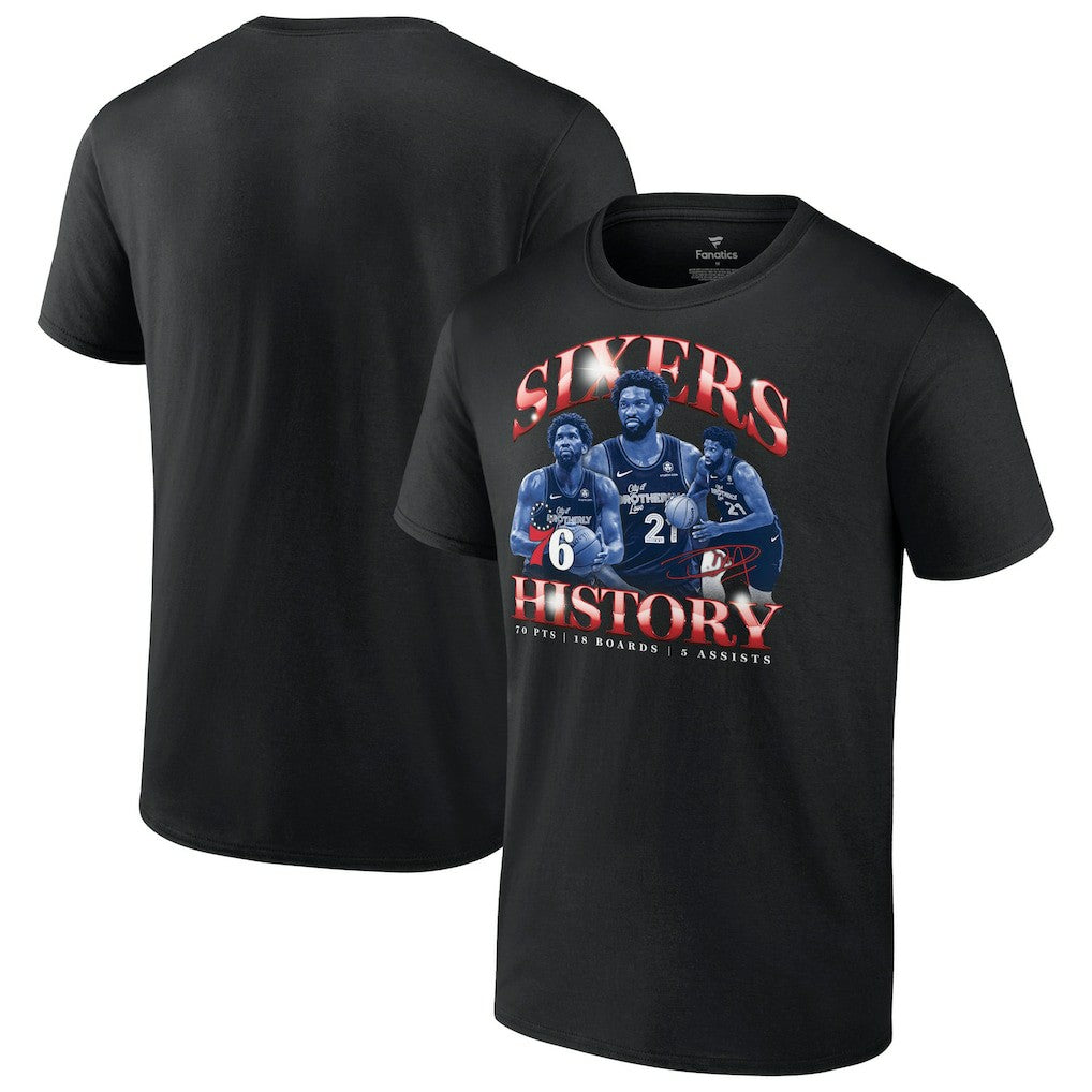 Joel Embiid Philadelphia 76ers History T-Shirt Black