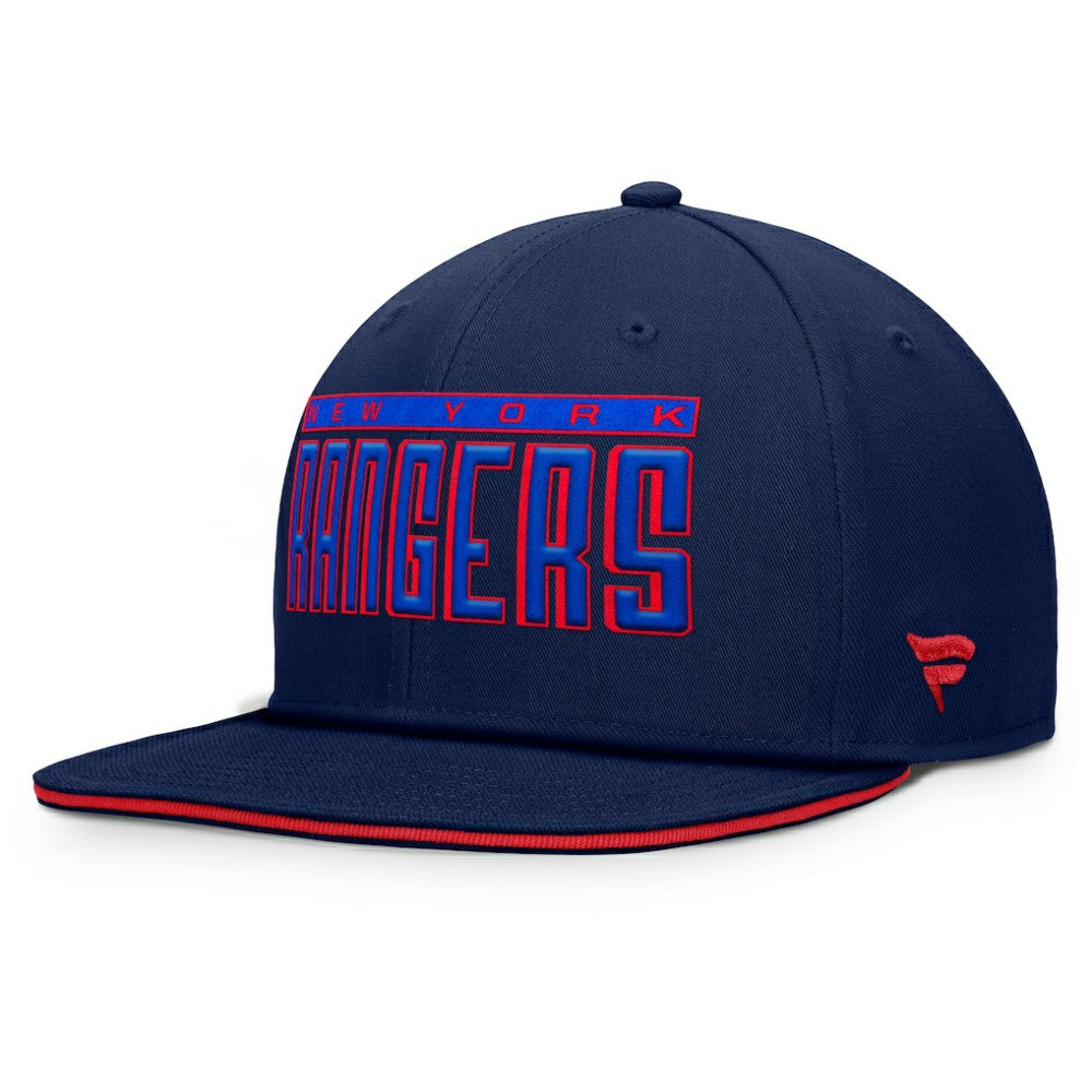 NHL New York Rangers Fanatics Fundamental Gino Stack Snapback Hat - Blue