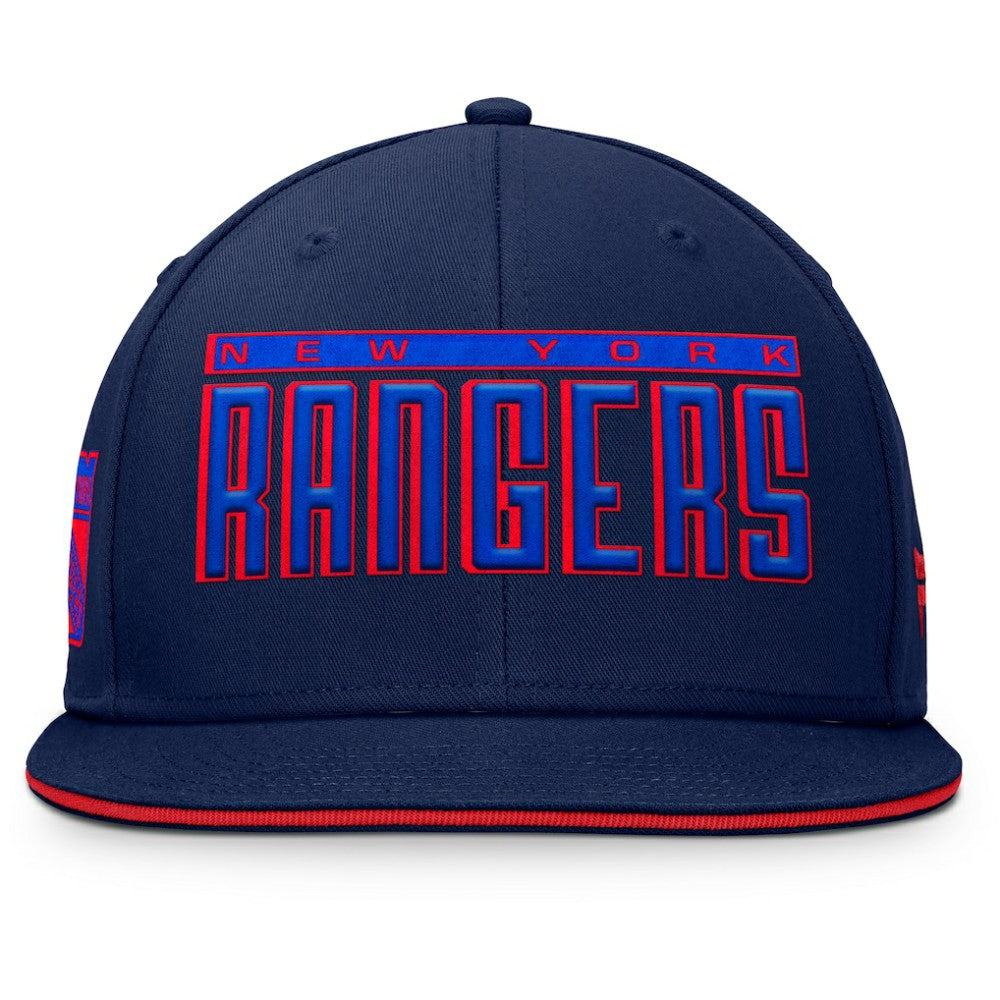 NHL New York Rangers Fanatics Fundamental Gino Stack Snapback Hat - Blue