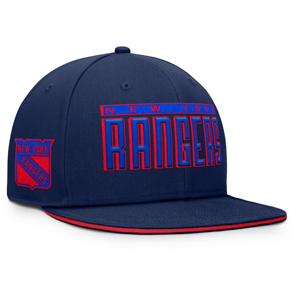 NHL New York Rangers Fanatics Fundamental Gino Stack Snapback Hat - Blue
