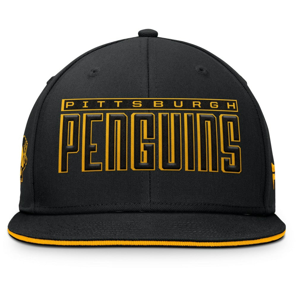 NHL Pittsburgh Penguins Fanatics Fundamental Gino Stack Snapback Hat - Black
