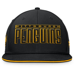 NHL Pittsburgh Penguins Fanatics Fundamental Gino Stack Snapback Hat - Black