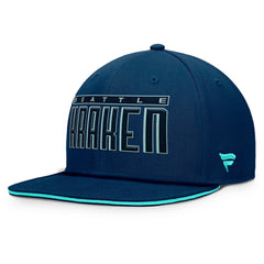 NHL Seattle Kraken Fanatics Fundamental Gino Stack Snapback Hat - Navy