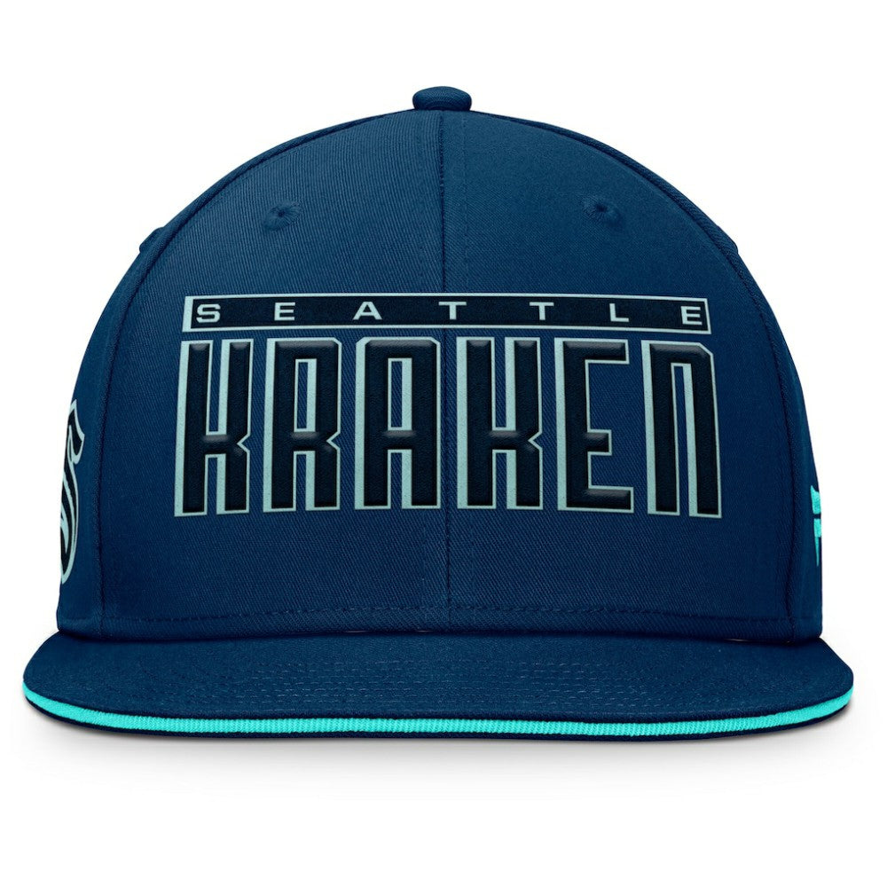 NHL Seattle Kraken Fanatics Fundamental Gino Stack Snapback Hat - Navy