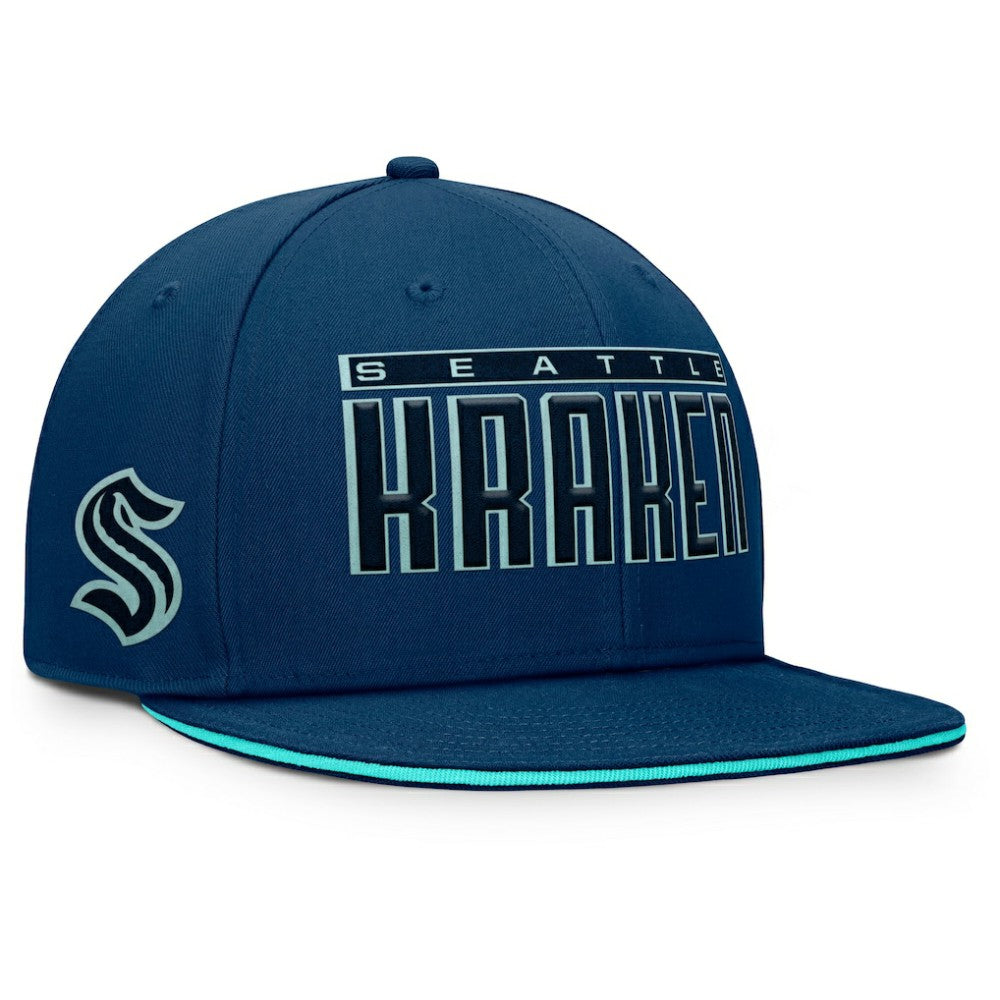 NHL Seattle Kraken Fanatics Fundamental Gino Stack Snapback Hat - Navy