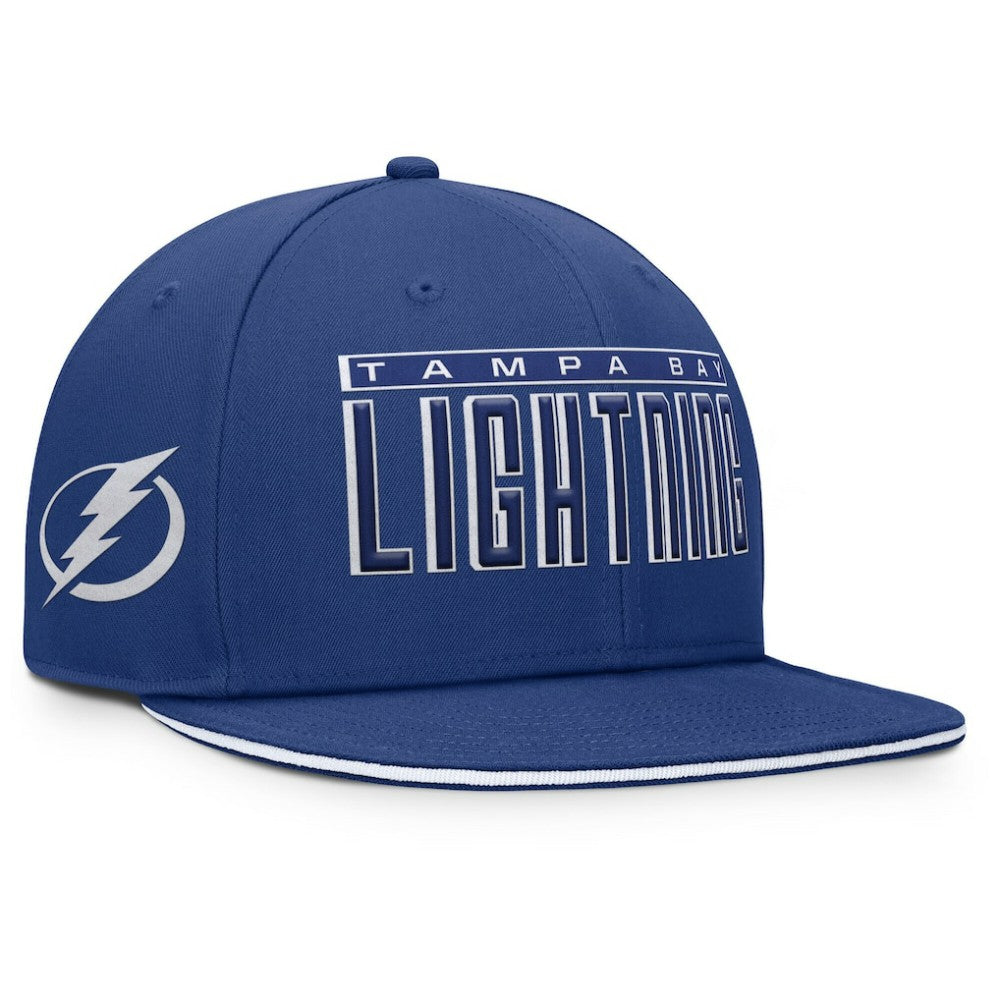 NHL Tampa Bay Lightning Fanatics Fundamental Gino Stack Snapback Hat - Blue