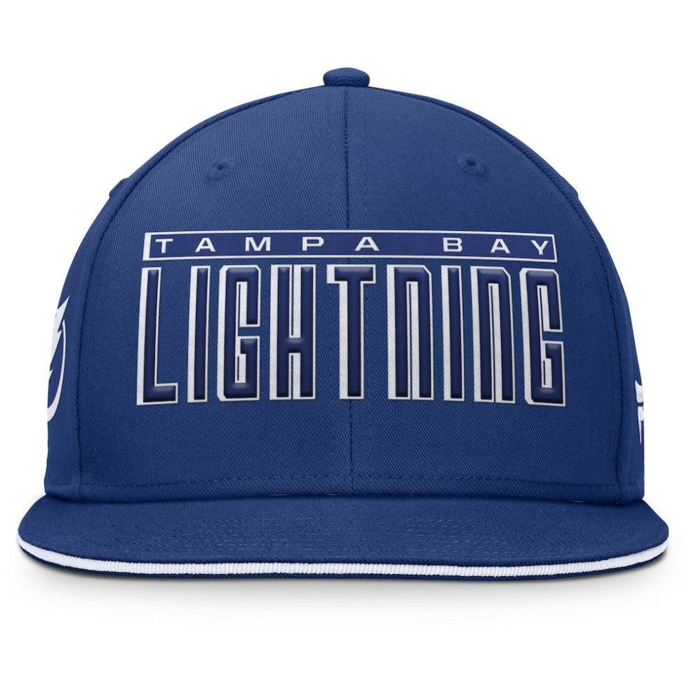 NHL Tampa Bay Lightning Fanatics Fundamental Gino Stack Snapback Hat - Blue