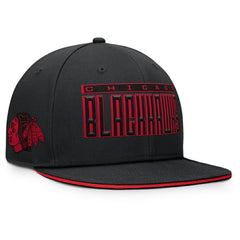 NHL Chicago Blackhawks Fanatics Fundamental Gino Stack Snapback Hat - Black