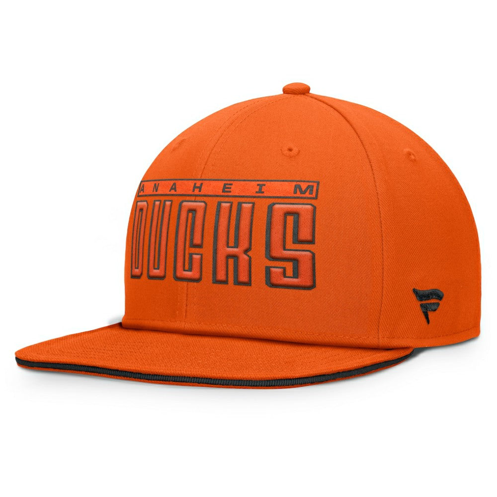 NHL Anaheim Ducks Fanatics Fundamental Gino Stack Snapback Hat - Black