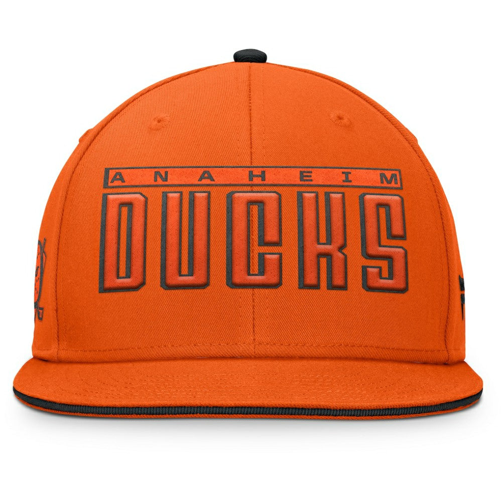 NHL Anaheim Ducks Fanatics Fundamental Gino Stack Snapback Hat - Black