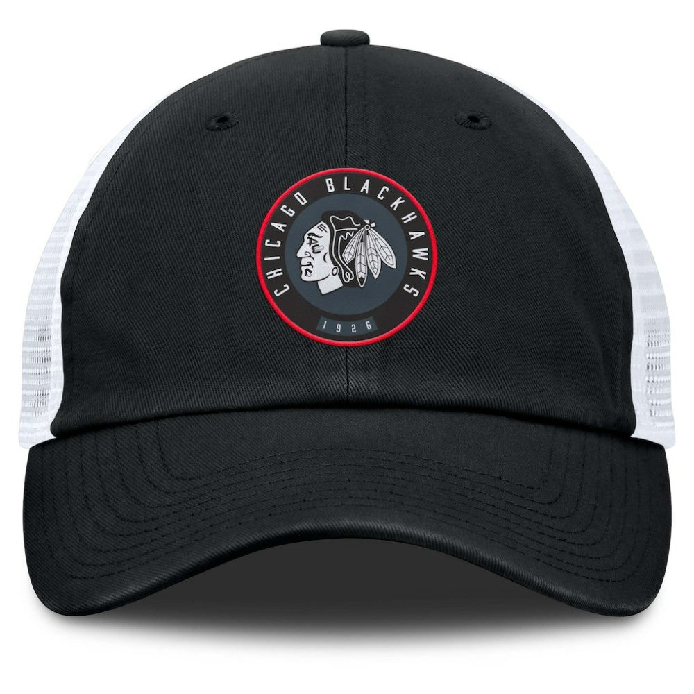 NHL Chicago Blackhawks Fanatics Averie Trucker Adjustable Hat - Black/White